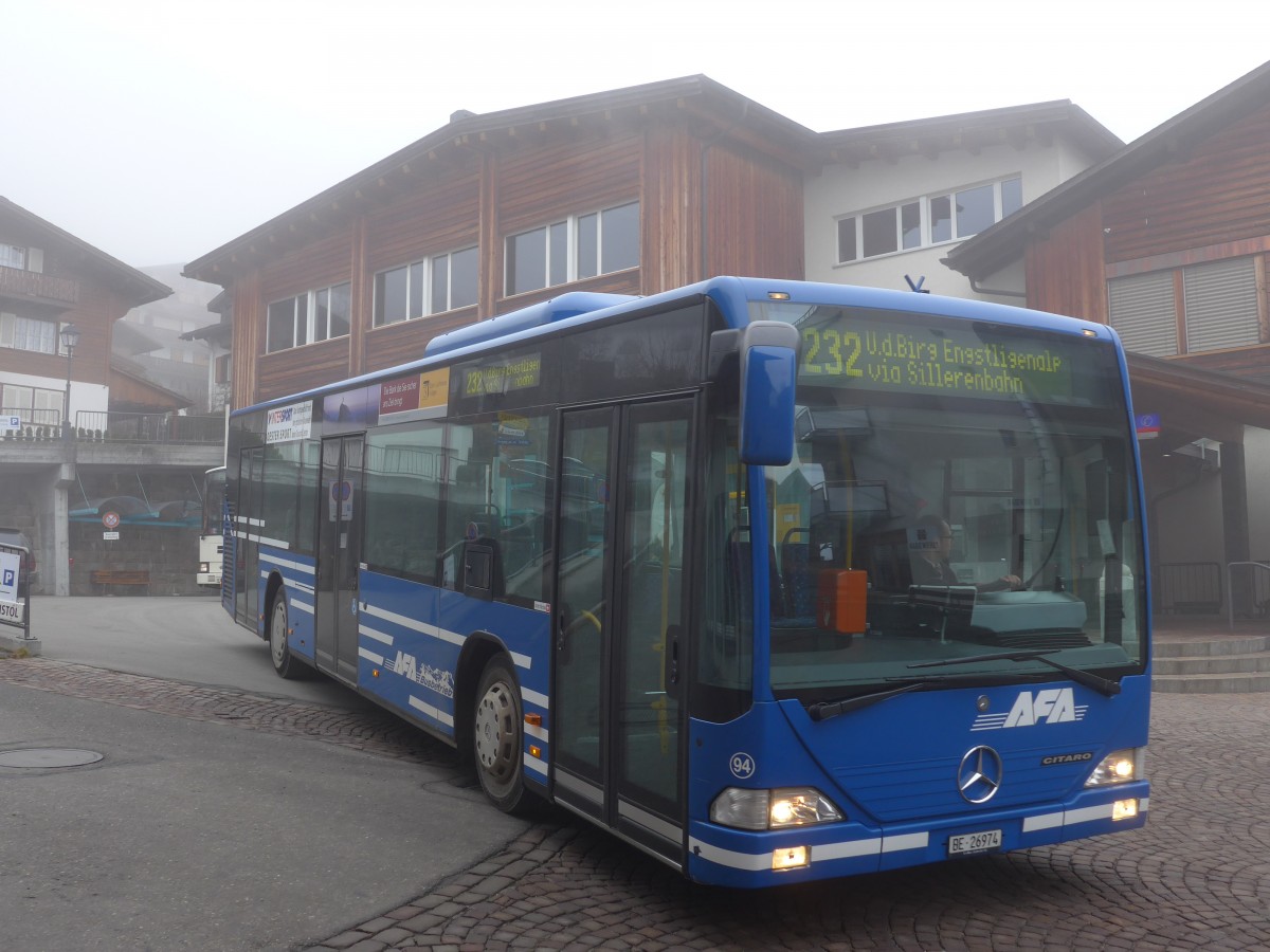 (157'688) - AFA Adelboden - Nr. 94/BE 26'974 - Mercedes am 7. Dezember 2014 beim Autobahnhof Adelboden