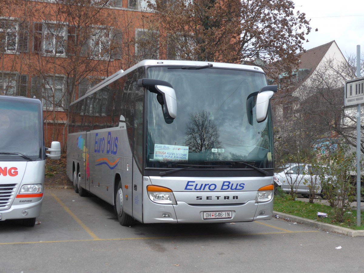 (157'799) - Aus Mazedonien: Euro Bus, Struga - Nr. 5702/OH 646-IN - Setra am 14. Dezember 2014 in Zrich, Sihlquai