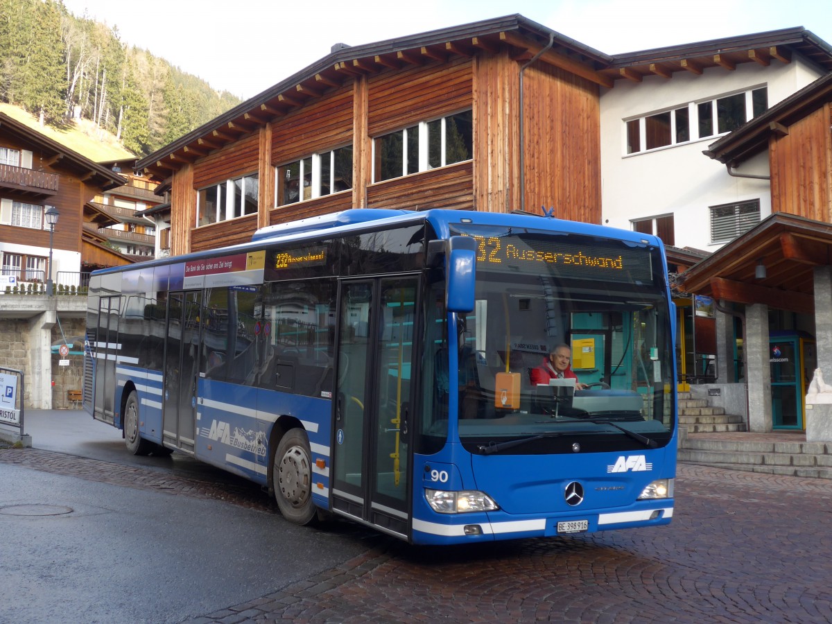 (157'841) - AFA Adelboden - Nr. 90/BE 398'916 - Mercedes am 20. Dezember 2014 beim Autobahnhof Adelboden
