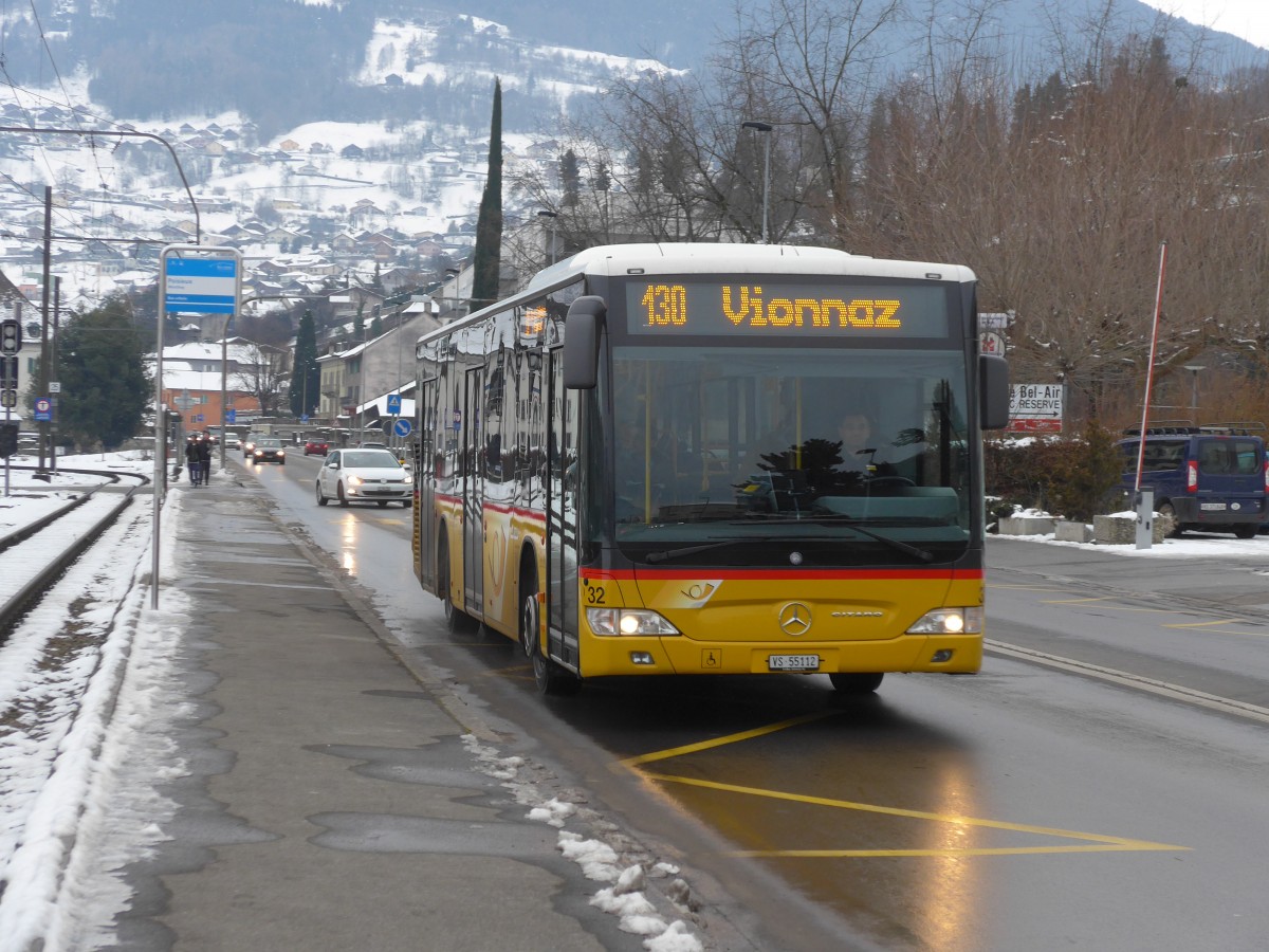 (158'168) - MOB Montreux - Nr. 32/VS 55'112 - Mercedes am 2. Januar 2015 in Monthey, Poisieux