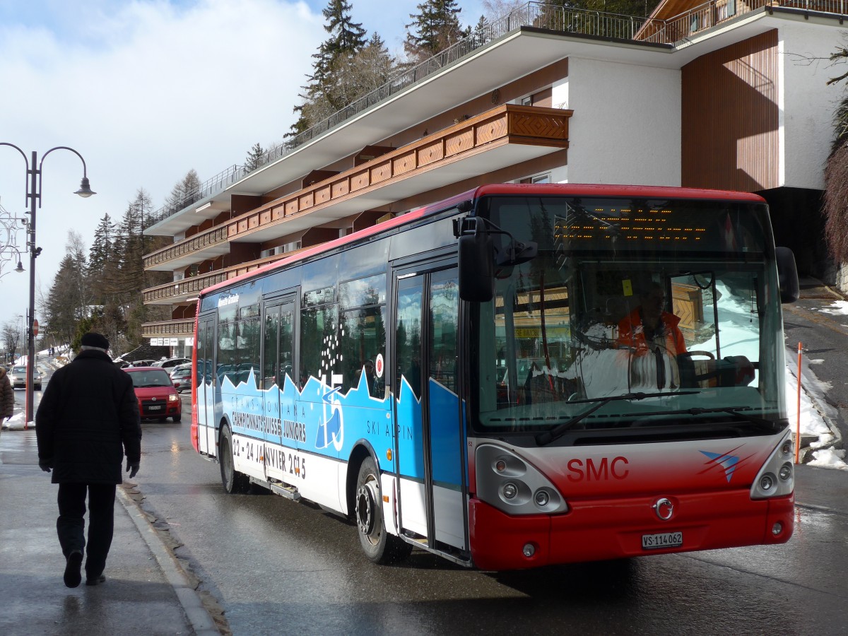 (158'196) - SMC Montana - Nr. 62/VS 114'062 - Irisbus am 4. Januar 2015 in Crans-Montana, Albert I