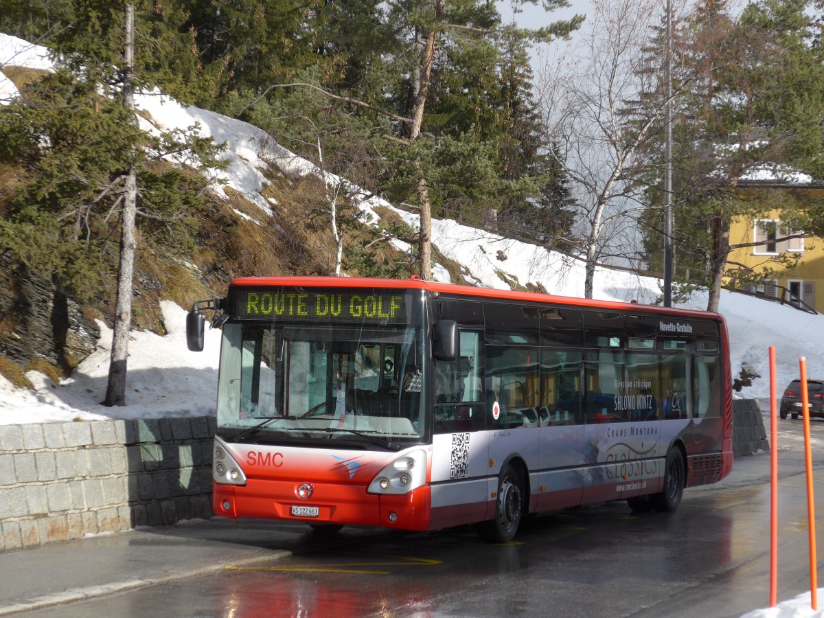 (158'206) - SMC Montana - Nr. 63/VS 122'663 - Irisbus am 4. Januar 2015 in Crans-Montana, Gare SMC