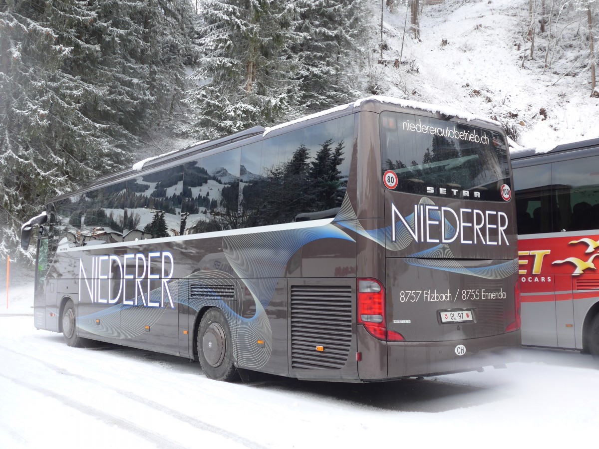 (158'305) - Niederer, Filzbach - Nr. 1/GL 97 - Setra am 11. Januar 2015 in Adelboden, ASB