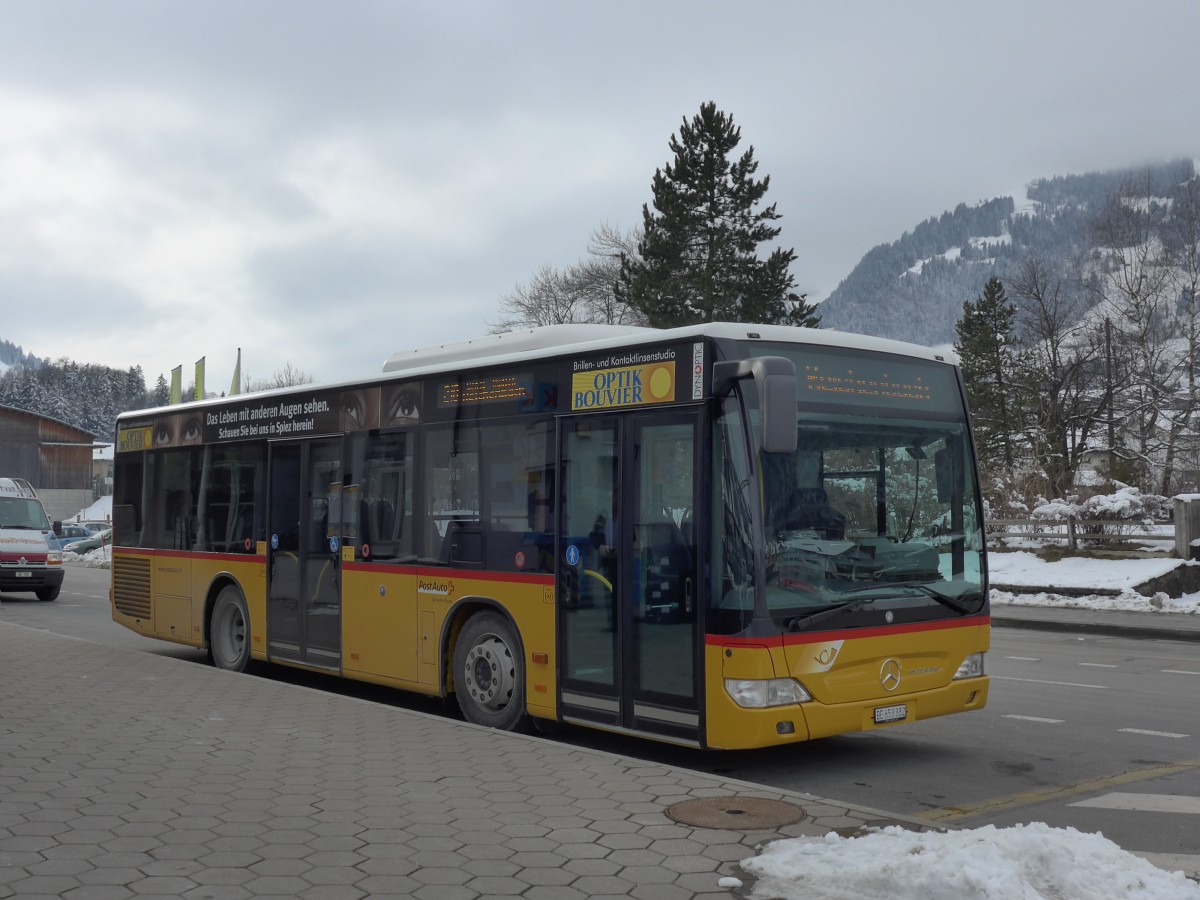 (158'491) - PostAuto Bern - BE 653'382 - Mercedes am 24. Januar 2015 beim Bahnhof Frutigen
