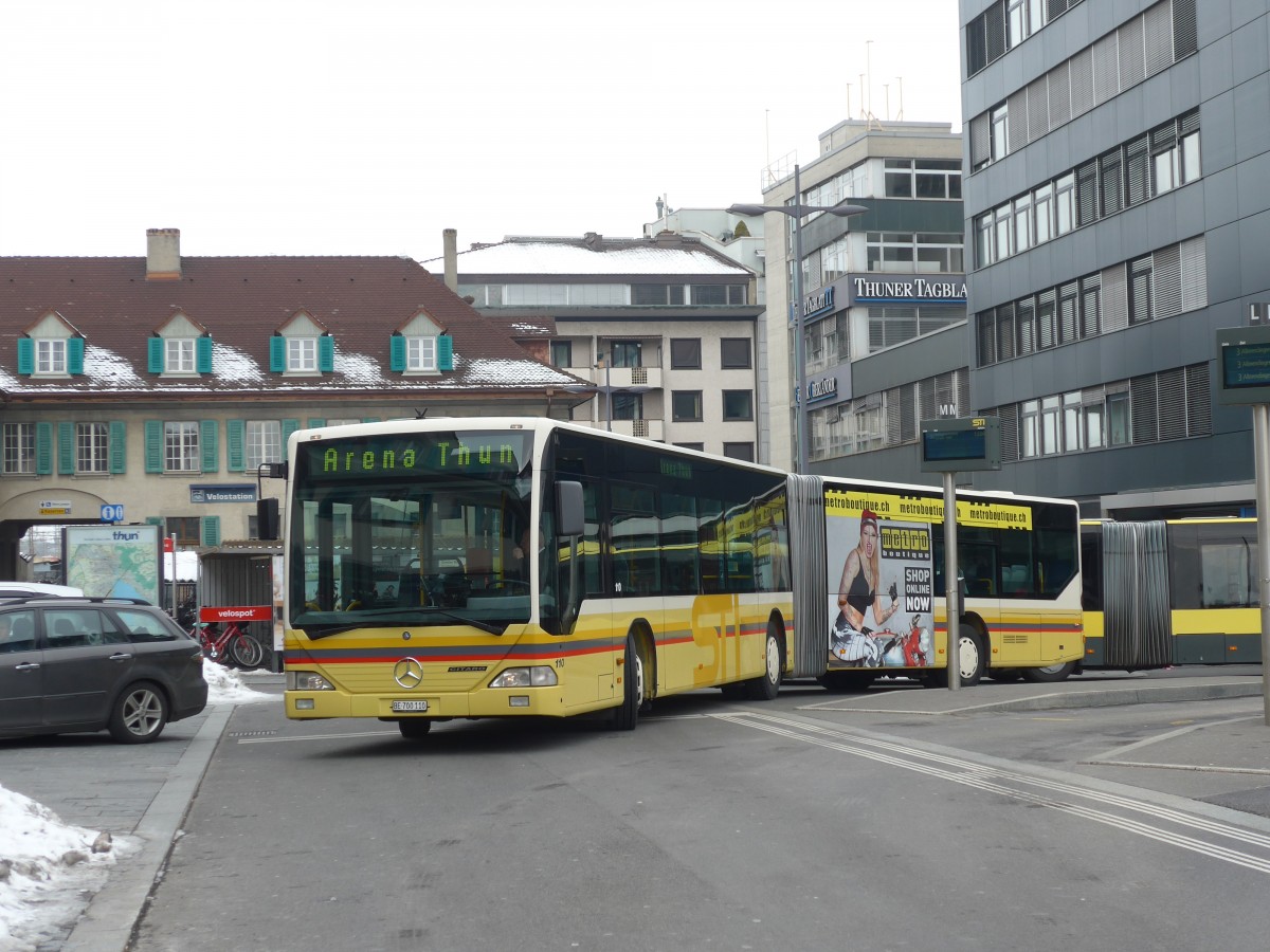 (158'672) - STI Thun - Nr. 110/BE 700'110 - Mercedes am 8. Februar 2015 beim Bahnhof Thun