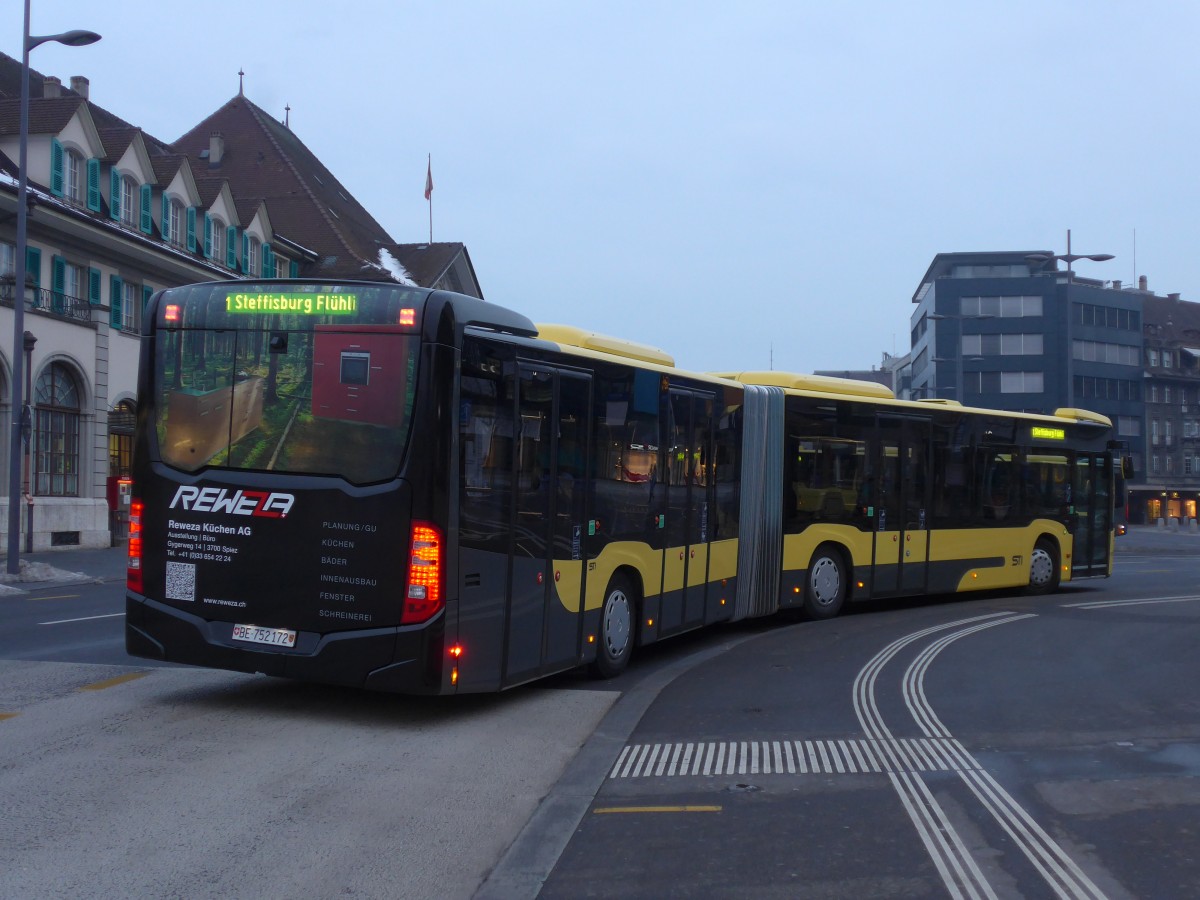 (158'749) - STI Thun - Nr. 172/BE 752'172 - Mercedes am 15. Februar 2015 beim Bahnhof Thun