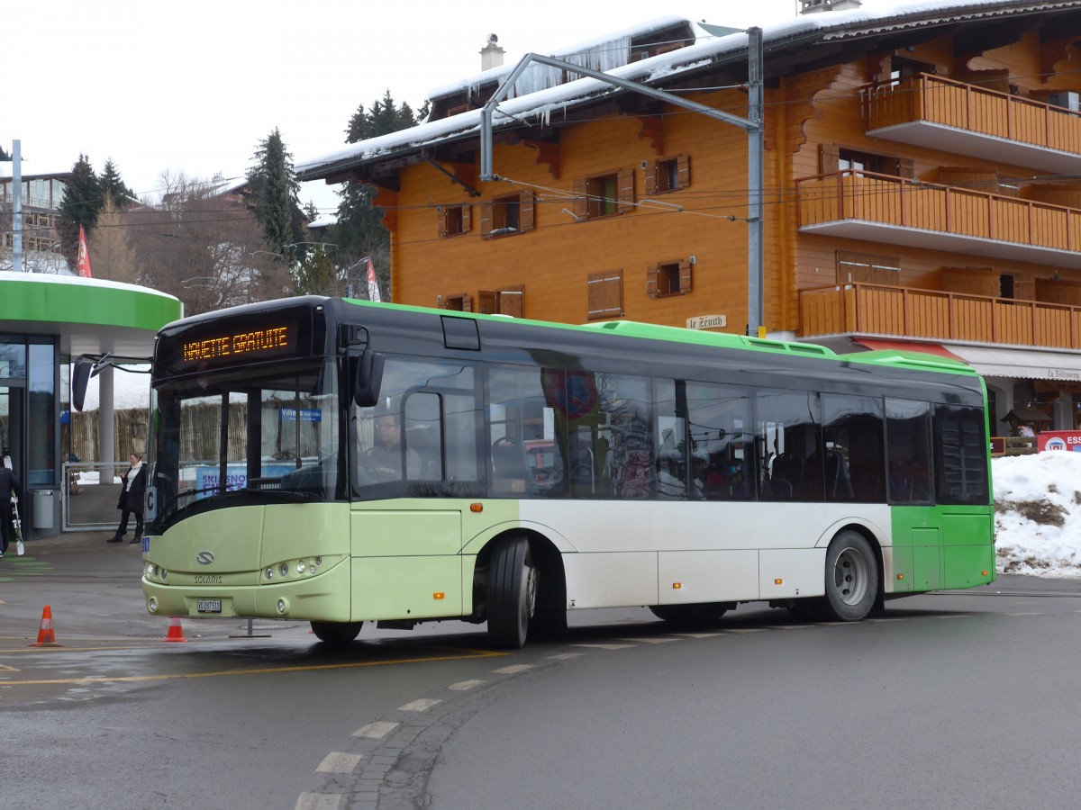 (158'760) - TPC Aigle - VD 287'512 - Solaris am 15. Februar 2015 beim Bahnhof Villars-sur-Ollon