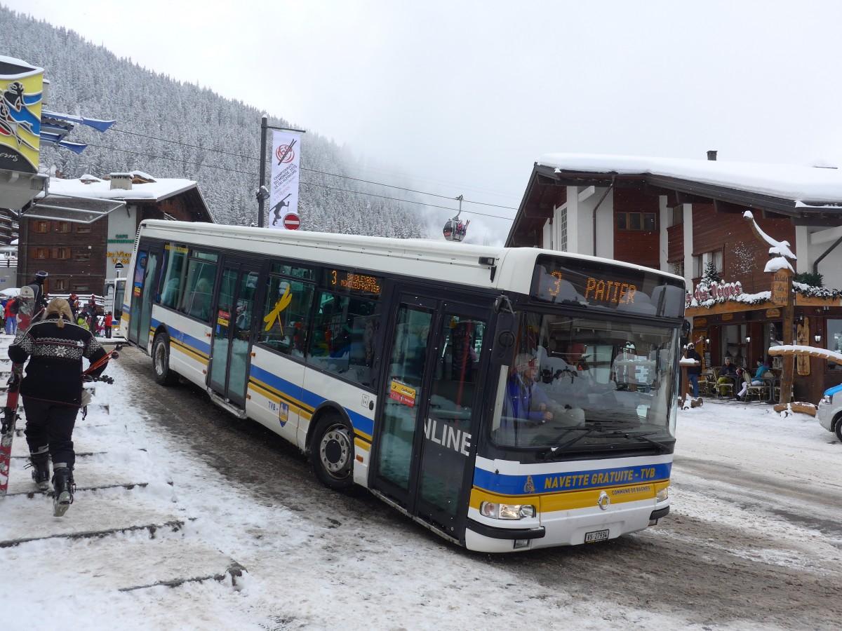 (158'814) - TMR Martigny - Nr. 108/VS 27'934 - Irisbus am 22. Februar 2015 in Verbier, Mdran