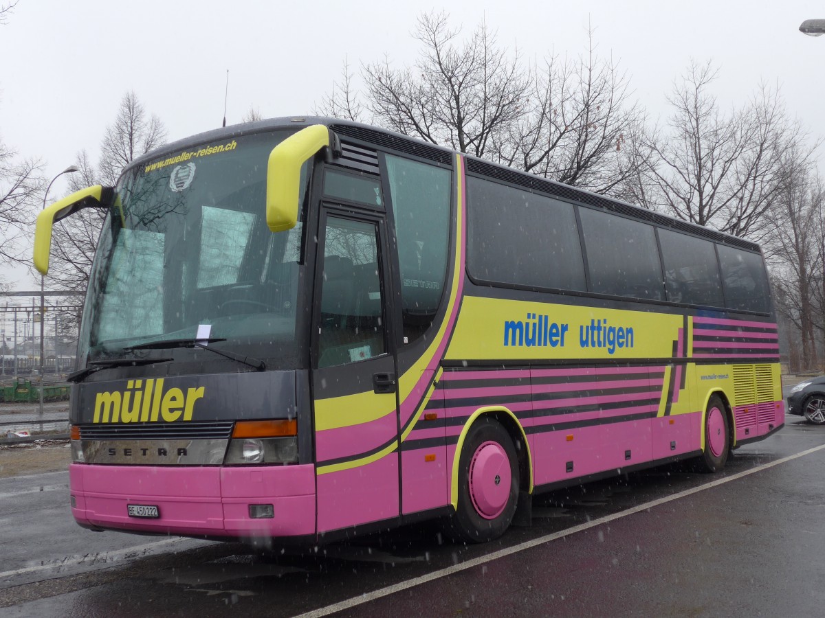 (158'884) - Mller, Uttigen - BE 450'222 - Setra am 27. Februar 2015 in Thun, Seestrasse