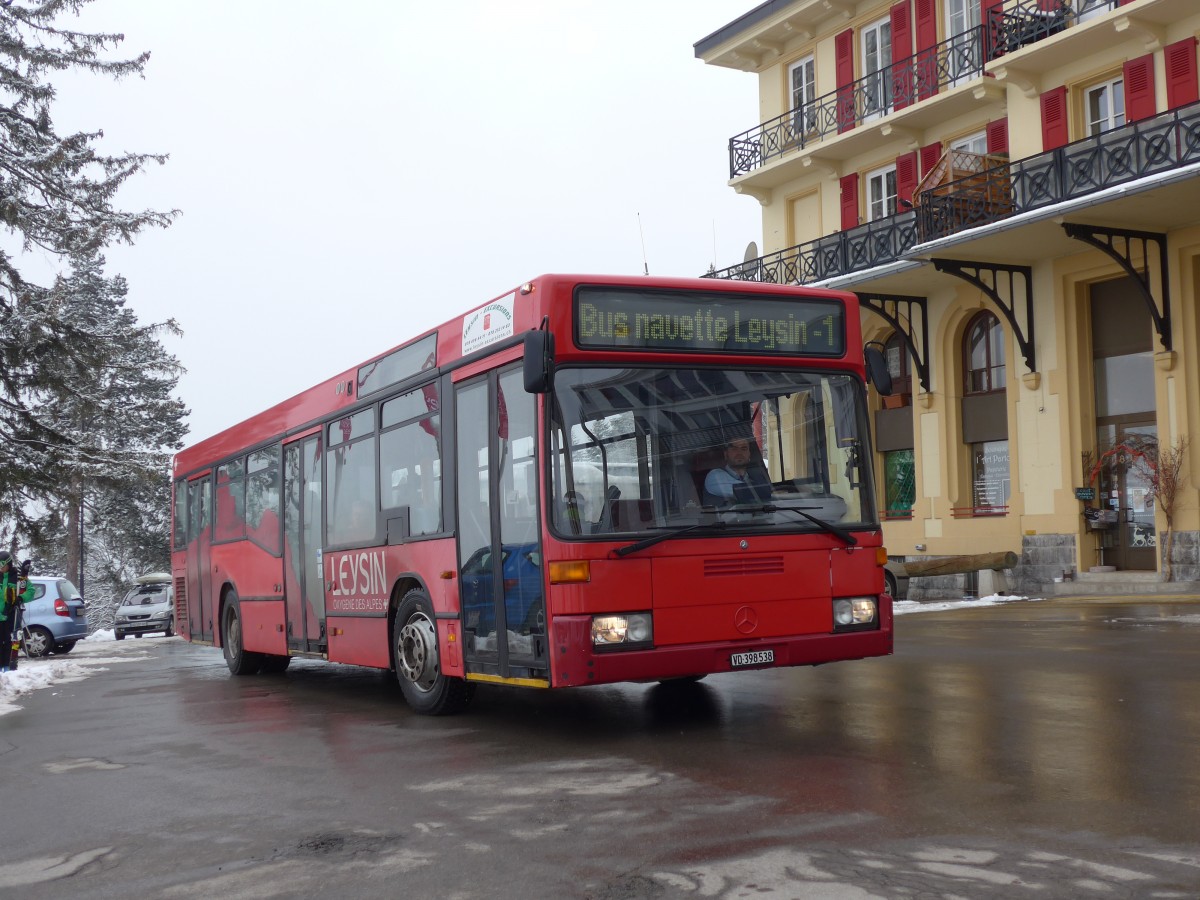(158'908) - Leysin-Excursions, Leysin - VD 398'538 - Mercedes (ex Krada, D-Bblingen; ex VAG Freiburg/D Nr. 841) am 28. Februar 2015 beim Bahnhof Leysin-Feydey