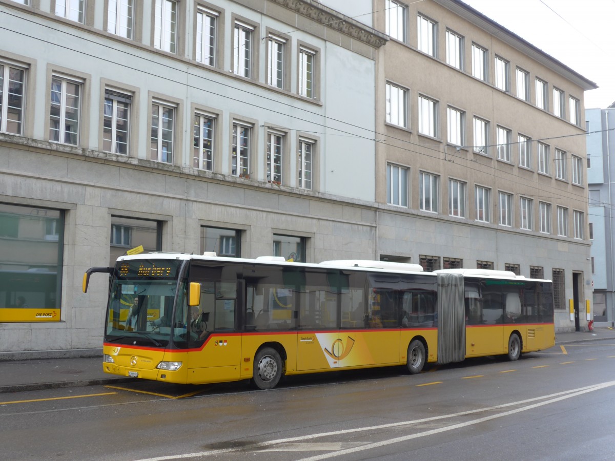 (158'986) - AVA Aarberg - Nr. 9/BE 666'082 - Mercedes am 2. Mrz 2015 in Biel, Bahnhofplatz
