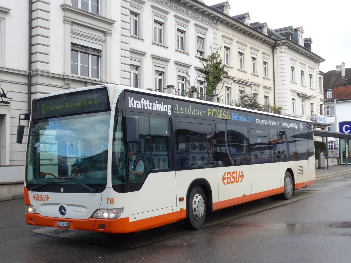 (159'012) - BSU Solothurn - Nr. 78/SO 148'778 - Mercedes am 2. Mrz 2015 beim Hauptbahnhof Solothurn