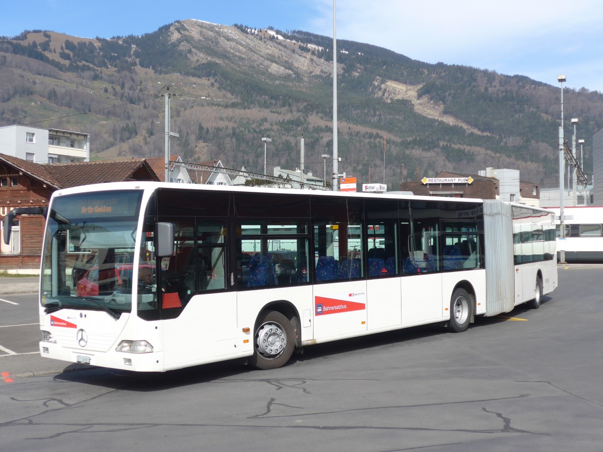 (159'272) - AAGS Schwyz - Nr. 83/SZ 118'683 - Mercedes (ex VR La Chaux-de-Fonds Nr. 227) am 17. Mrz 2015 beim Bahnhof Arth-Goldau