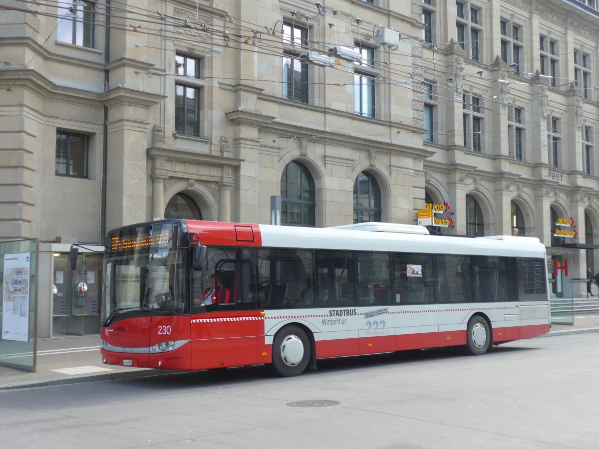 (159'470) - SW Winterthur - Nr. 230/ZH 766'230 - Solaris am 27. Mrz 2015 beim Hauptbahnhof Winterthur