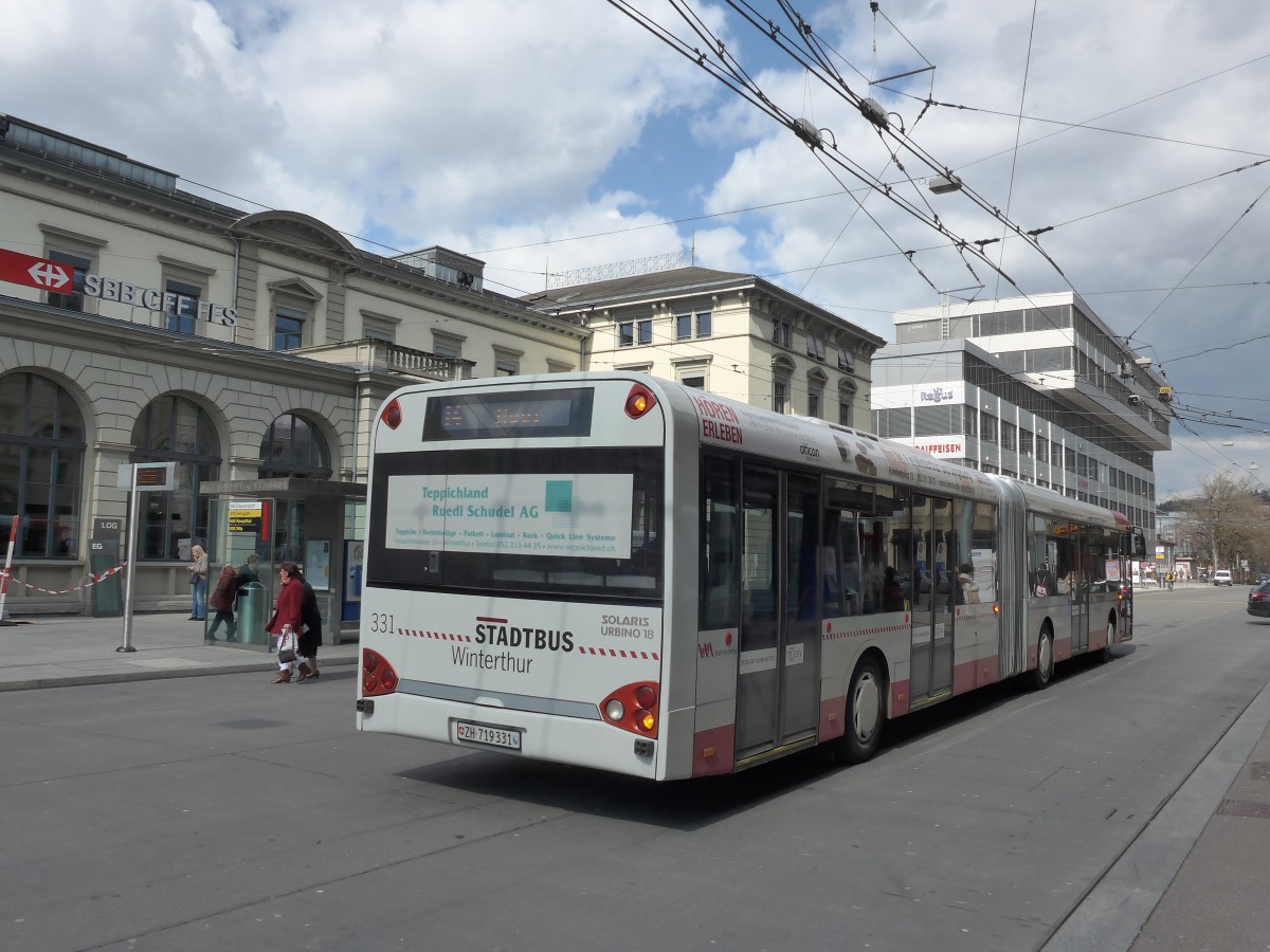 (159'474) - SW Winterthur - Nr. 331/ZH 719'331 - Solaris am 27. Mrz 2015 beim Hauptbahnhof Winterthur