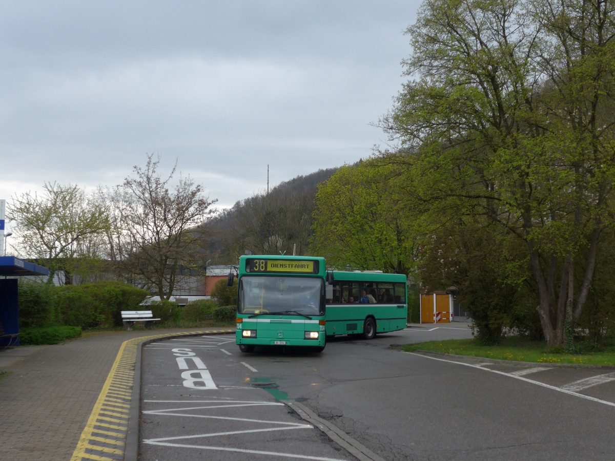 (159'793) - Aus der Schweiz: BVB Basel - Nr. 734/BS 3234 - Mercedes (ex VAG Freiburg/D Nr. 933) am 11. April 2015 in Grenzach-Wyhlen, Schulzentrum