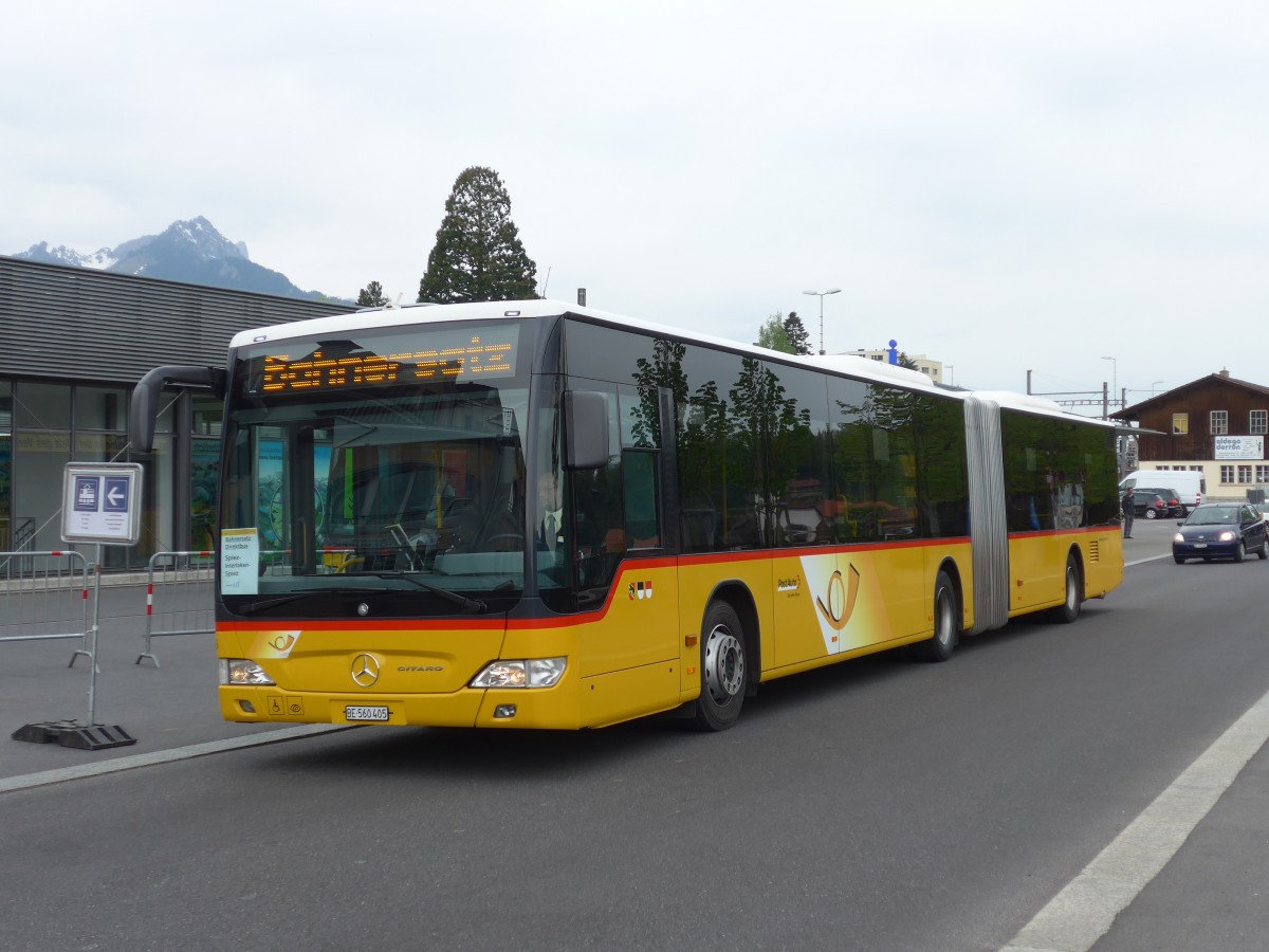 (159'999) - PostAuto Bern - Nr. 636/BE 560'405 - Mercedes am 25. April 2015 beim Bahnhof Spiez