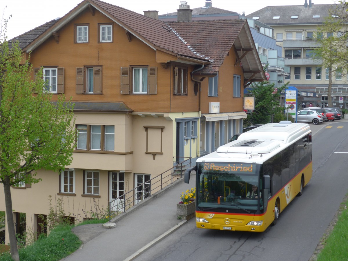 (160'016) - PostAuto Bern - BE 637'781 - Mercedes am 25. April 2015 in Spiez, Seestrasse