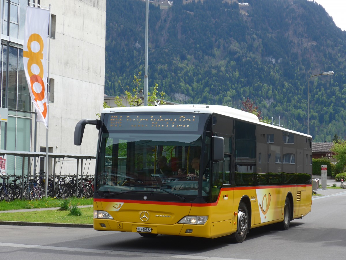 (160'094) - PostAuto Bern - BE 610'532 - Mercedes am 26. April 2015 beim Bahnhof Interlaken Ost