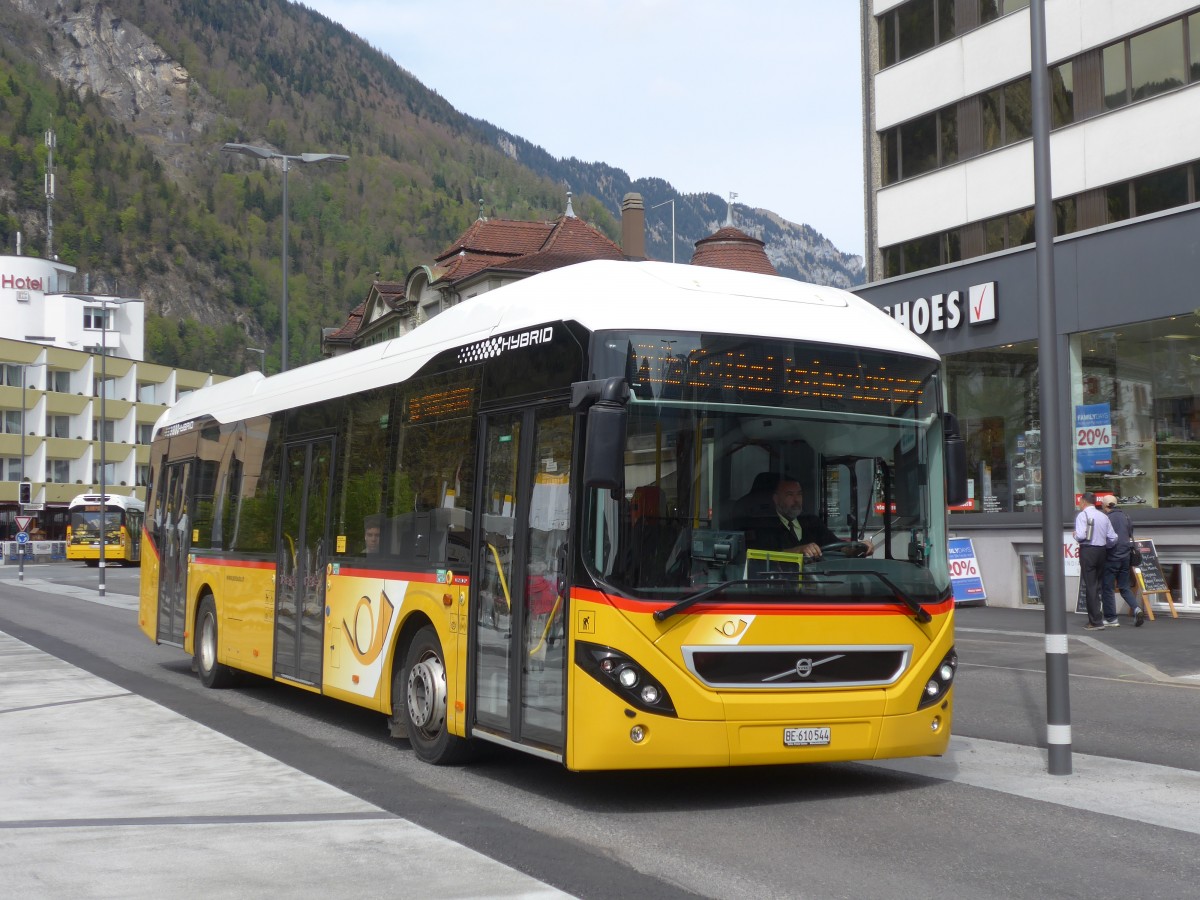 (160'126) - PostAuto Bern - BE 610'544 - Volvo am 26. April 2015 beim Bahnhof Interlaken West