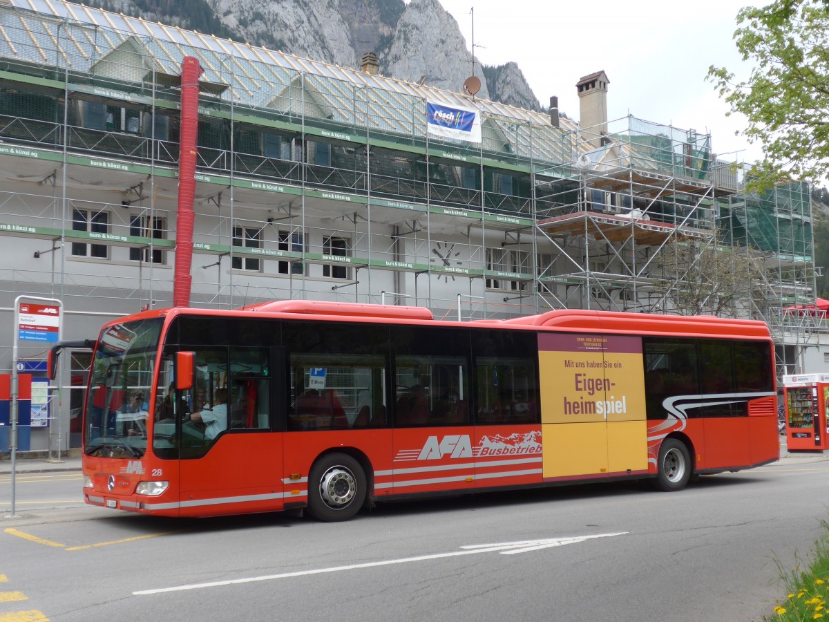 (160'479) - AFA Adelboden - Nr. 28/BE 43'089 - Mercedes am 14. Mai 2015 beim Bahnhof Kandersteg