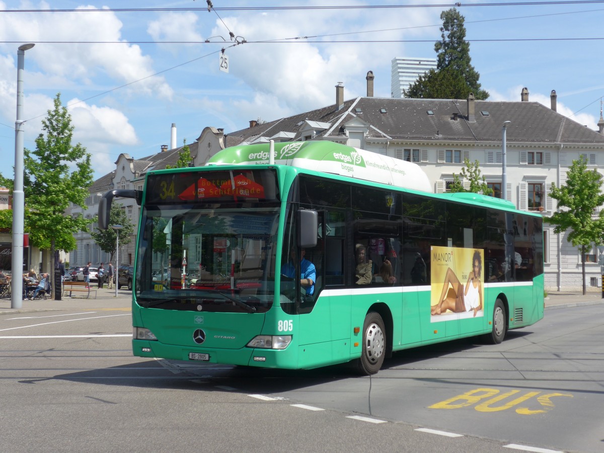 (160'553) - BVB Basel - Nr. 805/BS 2805 - Mercedes am 17. Mai 2015 in Basel, Wettsteinplatz