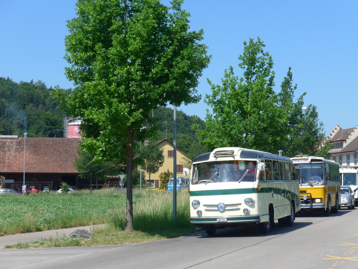(161'867) - Wehrli, Thayngen - SH 875 - Saurer/Saurer (ex Rieser+Vetter, Frauenfeld) am 6. Juni 2015 in Thayngen, Saurertreffen