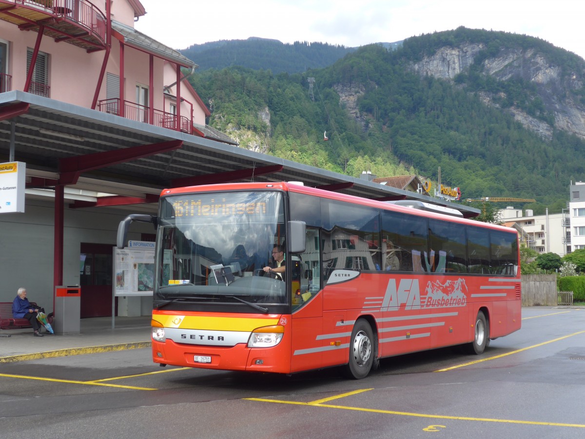 (162'420) - AFA Adelboden - Nr. 24/BE 26'701 - Setra am 20. Juni 2015 in Meiringen, Postautostation (Einsatz AVG M.)