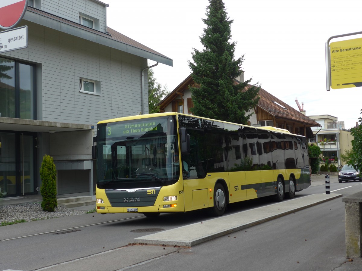 (162'468) - STI Thun - Nr. 158/BE 752'158 - MAN am 22. Juni 2015 in Steffisburg, Alte Bernstrasse