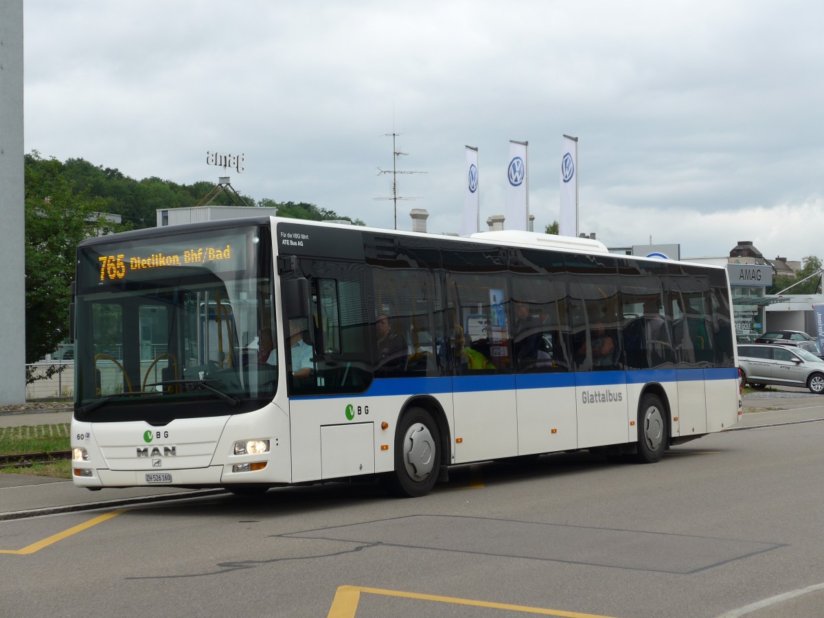 (163'358) - ATE Bus, Effretikon - Nr. 60/ZH 526'160 - MAN am 15. August 2015 in Kloten, Oberfeld