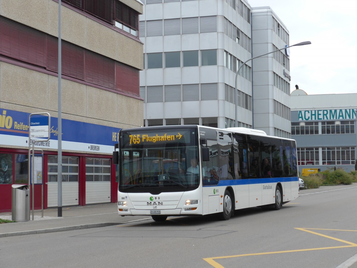 (163'360) - ATE Bus, Effretikon - Nr. 58/ZH 486'958 - MAN am 15. August 2015 in Kloten, Oberfeld