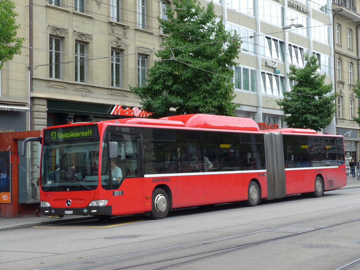 (163'466) - Bernmobil, Bern - Nr. 851/BE 671'851 - Mercedes am 15. August 2015 beim Bahnhof Bern