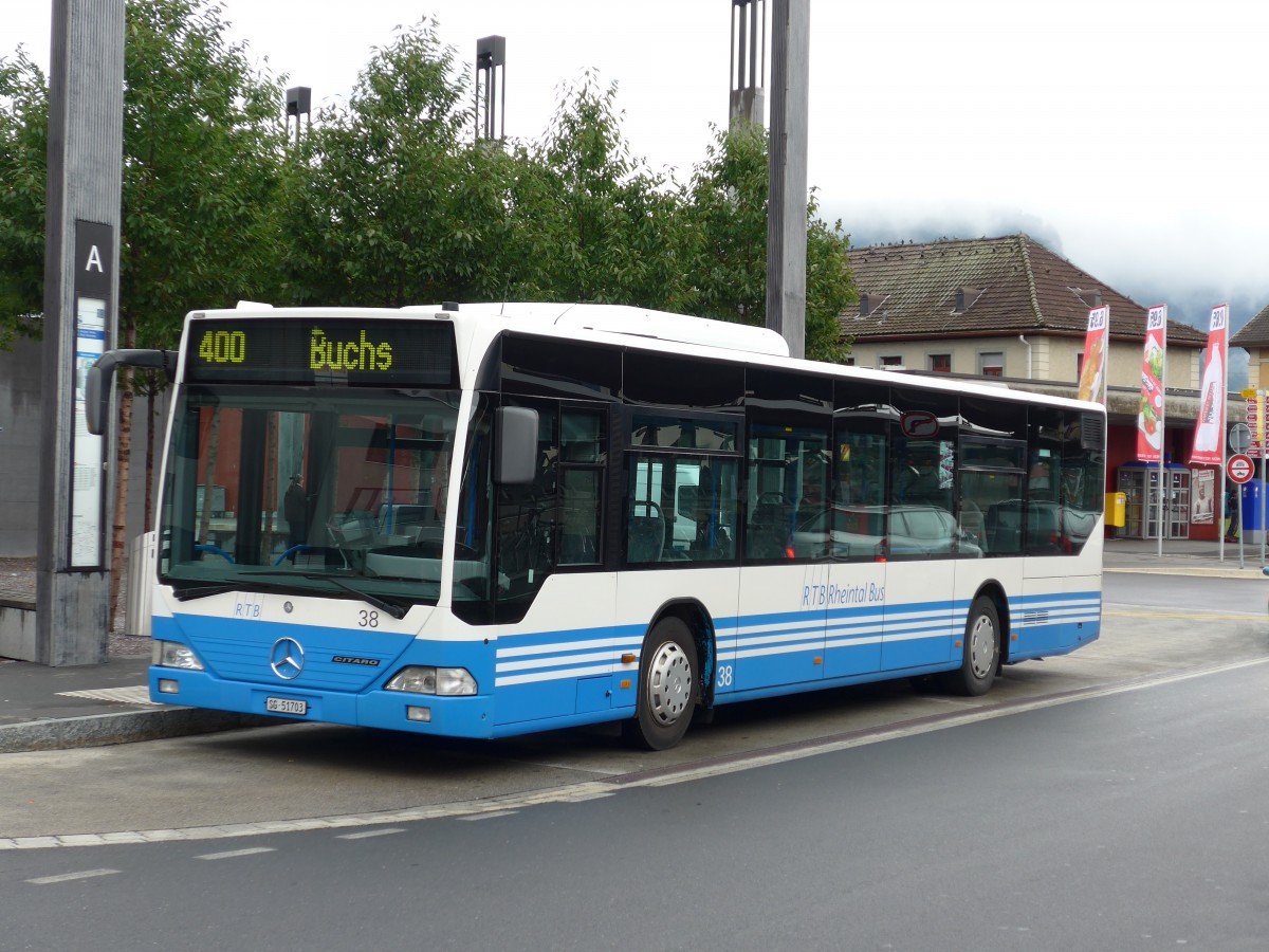 (163'492) - RTB Altsttten - Nr. 38/SG 51'703 - Mercedes am 16. August 2015 beim Bahnhof Sargans
