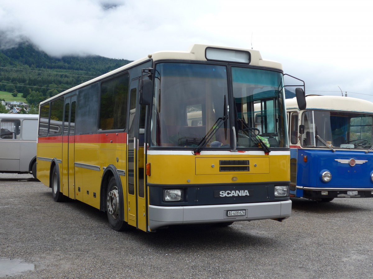 (163'563) - Aus der Schweiz: Schneller, Mgenwil - AG 408'626 - Scania/Lauber (ex Dubuis, Savise) am 16. August 2015 in Schaan, Wohnbustreffen