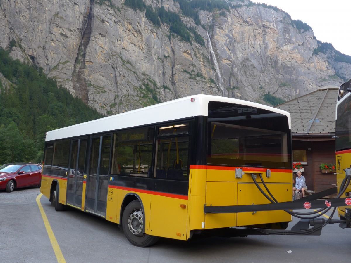 (163'725) - PostAuto Bern - BE 497'265 - Lanz+Marti/Hess Personenanhnger (ex VBL Luzern Nr. 308) am 22. August 2015 in Stechelberg, Hotel