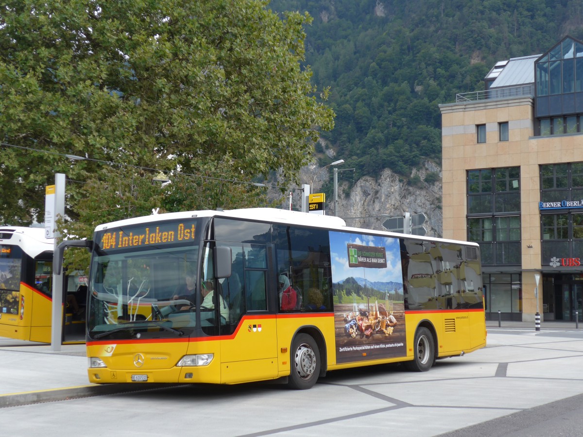 (163'745) - PostAuto Bern - BE 610'532 - Mercedes am 23. August 2015 beim Bahnhof Interlaken West