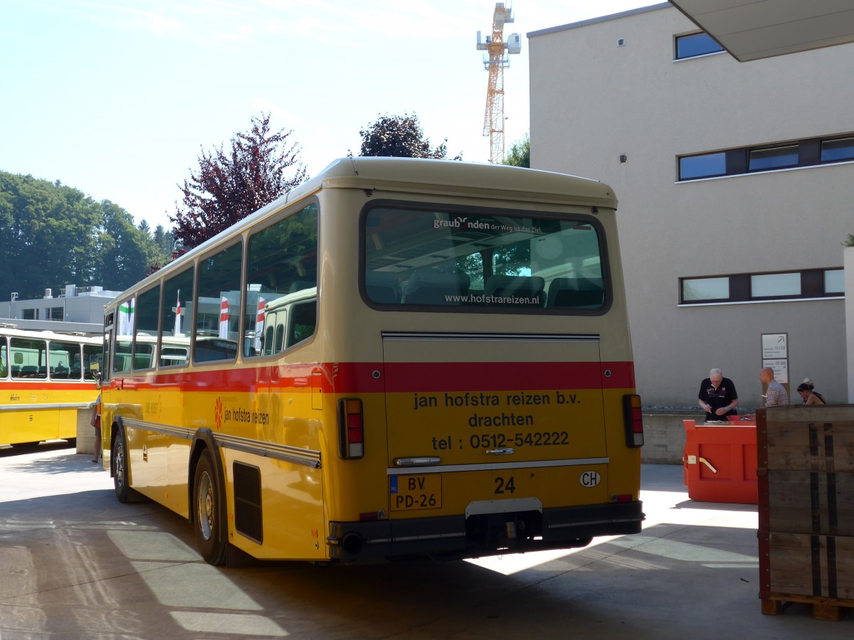(164'146) - Aus Holland: FRAM Drachten - Nr. 24/BV-PD-26 - Saurer/R&J (ex PostAuto Graubnden; ex P 24'367) am 29. August 2015 in Oberkirch, CAMPUS Sursee