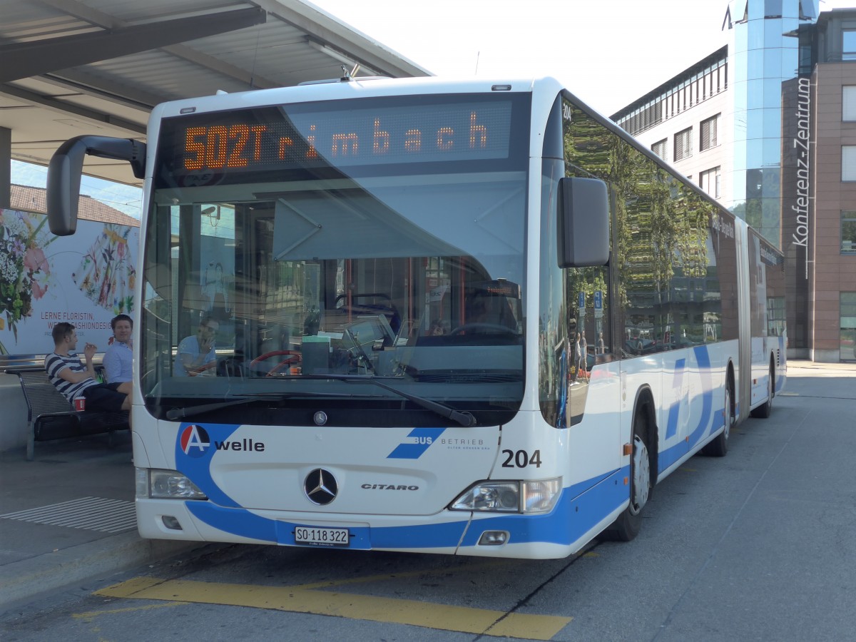 (164'277) - BOGG Wangen b.O. - Nr. 204/SO 118'322 - Mercedes am 30. August 2015 beim Bahnhof Olten