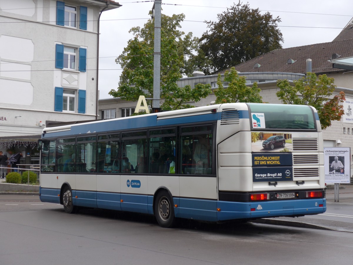 (164'992) - Limmat Bus, Dietikon - Nr. 8/ZH 726'108 - Renault (ex Hrzeler, Dietikon Nr. 32) am 17. September 2015 beim Bahnhof Dietikon