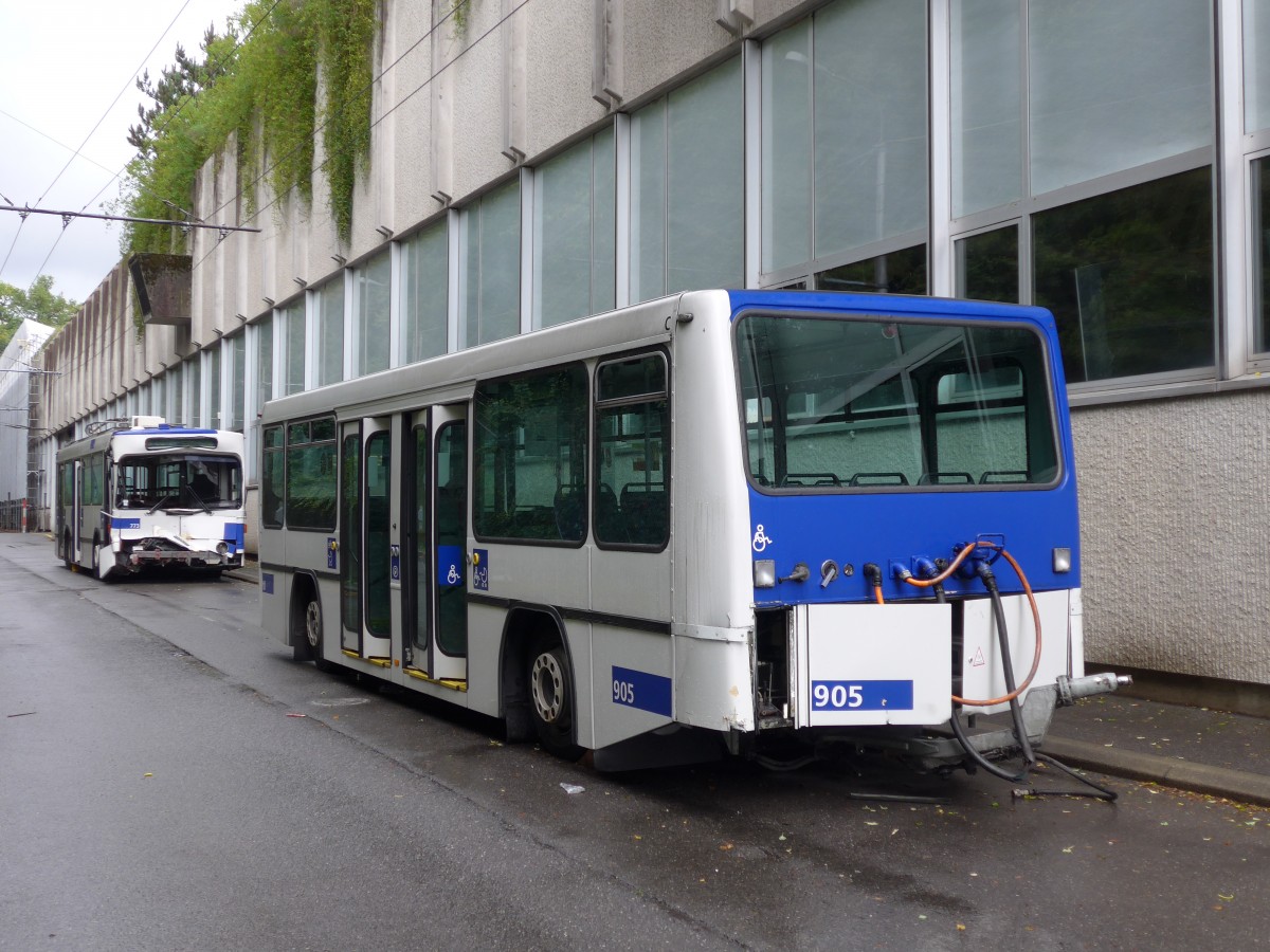 (165'081) - TL Lausanne - Nr. 905 - Lanz+Marti/Hess Personenanhnger am 18. September 2015 in Lausanne, Dpt Borde