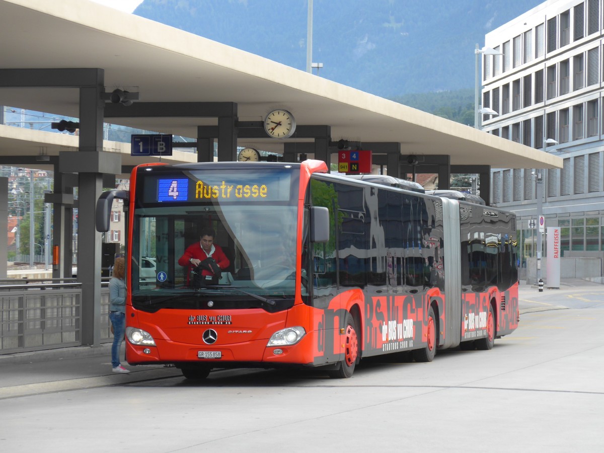 (165'221) - SBC Chur - Nr. 58/GR 155'858 - Mercedes am 19. September 2015 beim Bahnhof Chur
