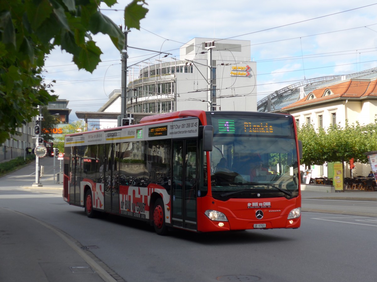 (165'228) - SBC Chur - Nr. 1/GR 97'501 - Mercedes am 19. September 2015 beim Bahnhof Chur