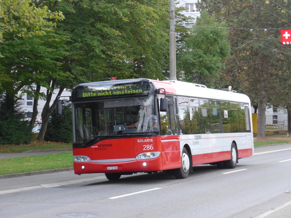 (165'893) - SW Winterthur - Nr. 286/ZH 730'286 - Solaris am 26. September 2015 in Winterthur, Depot Grzefeld