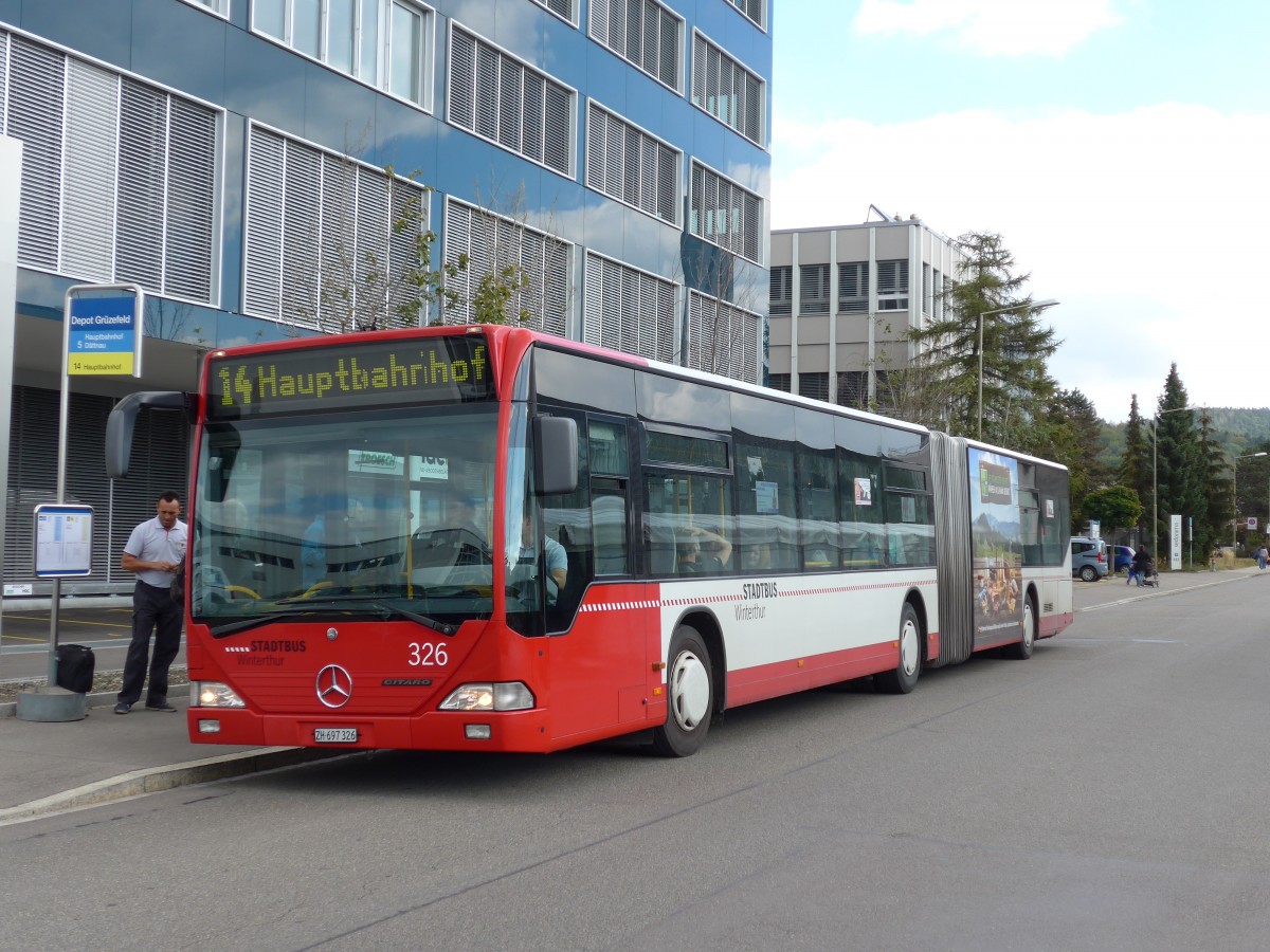 (165'901) - SW Winterthur - Nr. 326/ZH 697'326 - Mercedes am 26. September 2015 in Winterthur, Depot Grzefeld