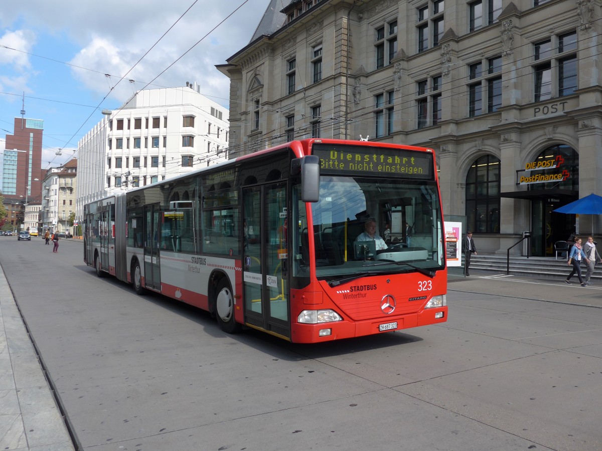 (165'911) - SW Winterthur - Nr. 323/ZH 687'323 - Mercedes am 26. September 2015 beim Hauptbahnhof Winterthur