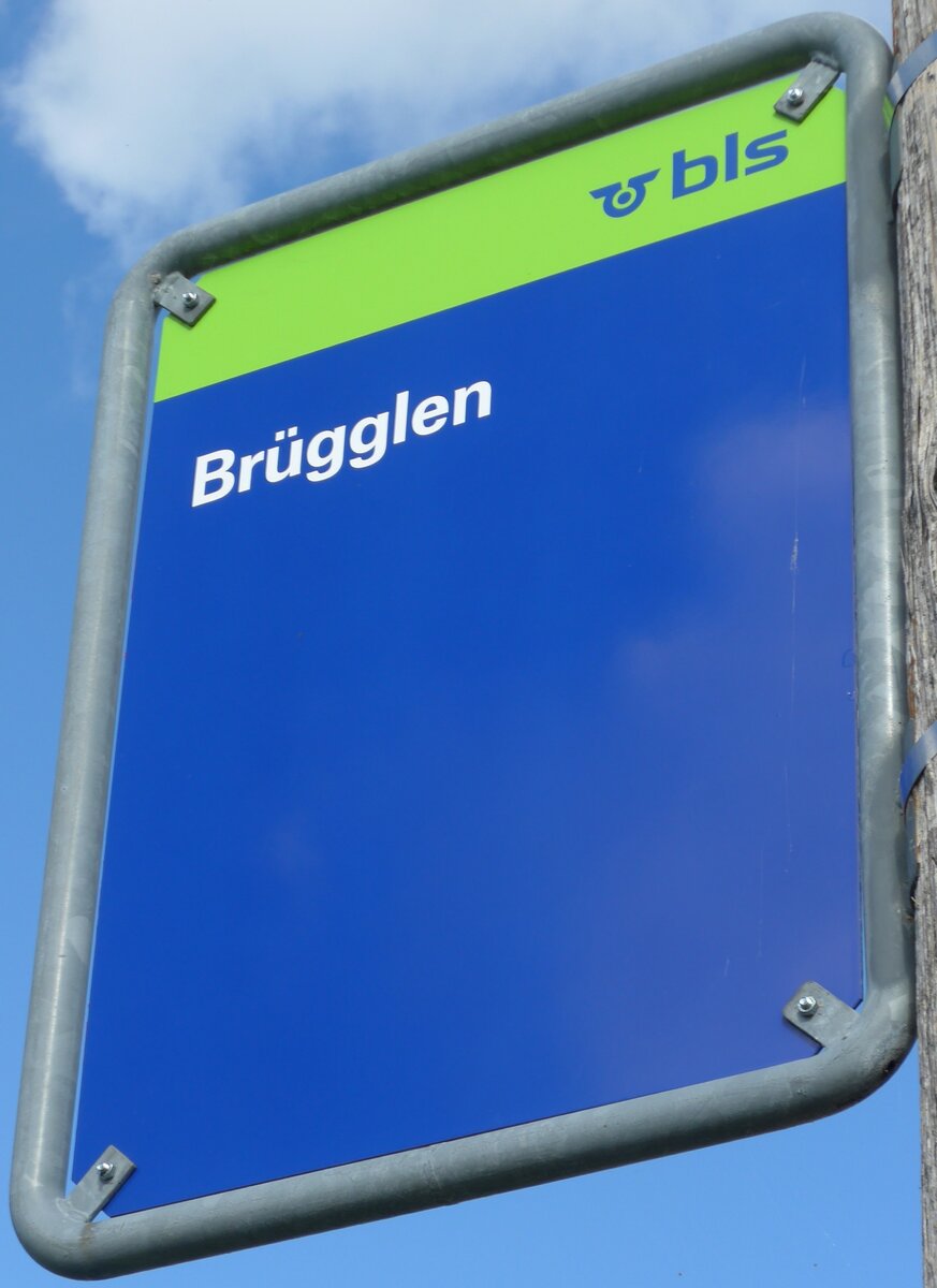 (166'019) - bls-Haltestellenschild - Kaltacker, Brgglen - am 4. Oktober 2015
