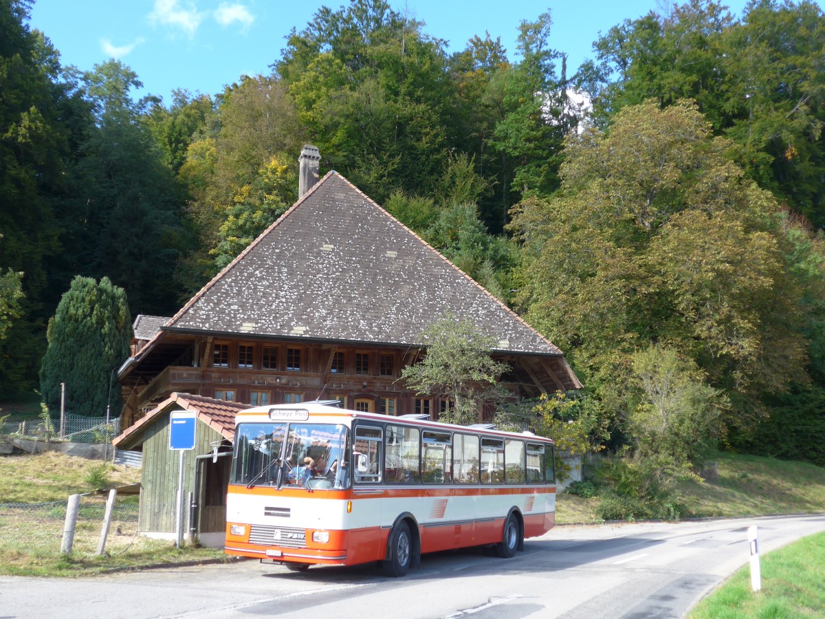 (166'035) - Frey, Opfikon - GL 15'272 - FBW/R&J (ex Tiemann, Oetwil Nr. 20; ex AAGS Schwyz Nr. 20) am 4. Oktober 2015 in Heimiswil, Rumisthal