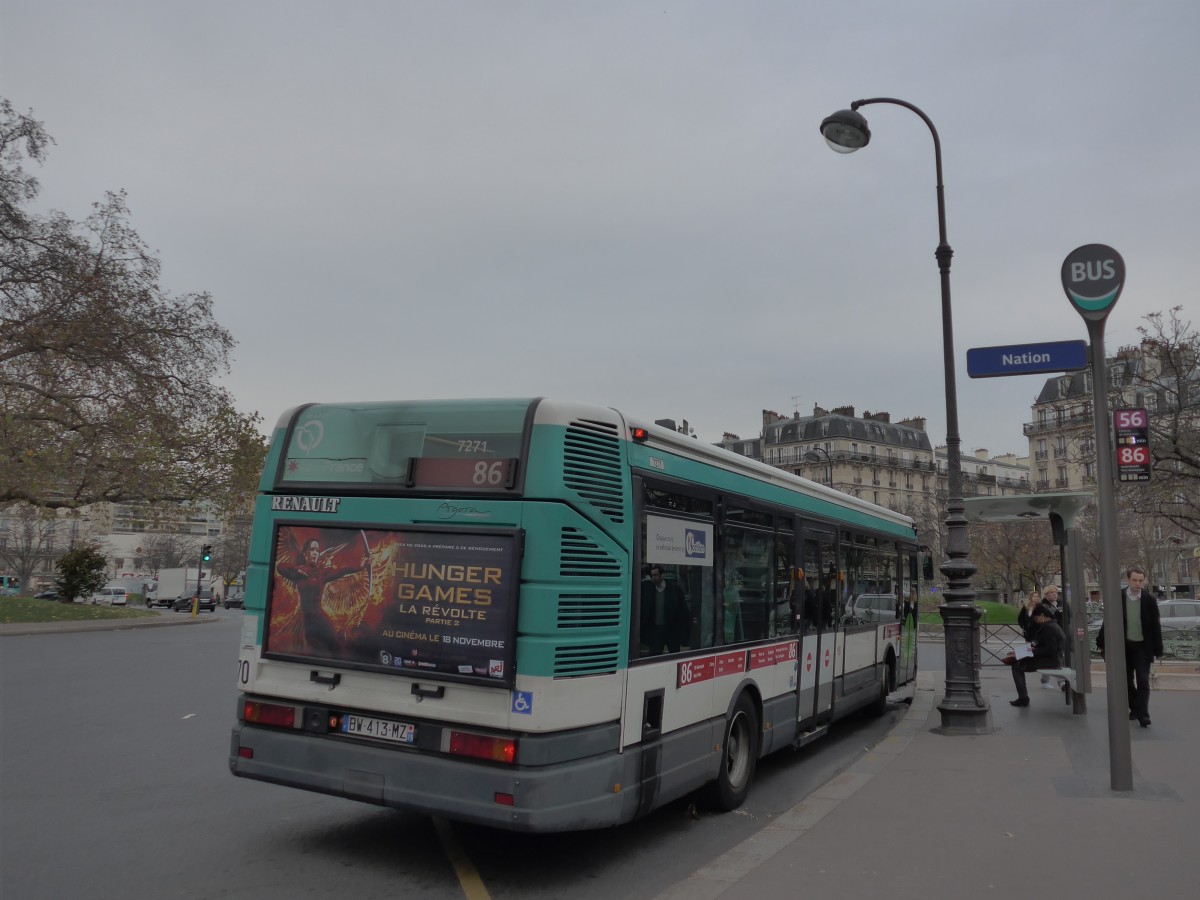 (166'761) - RATP Paris - Nr. 7271/BW 413 MZ - Renault am 16. November 2015 in Paris, Nation