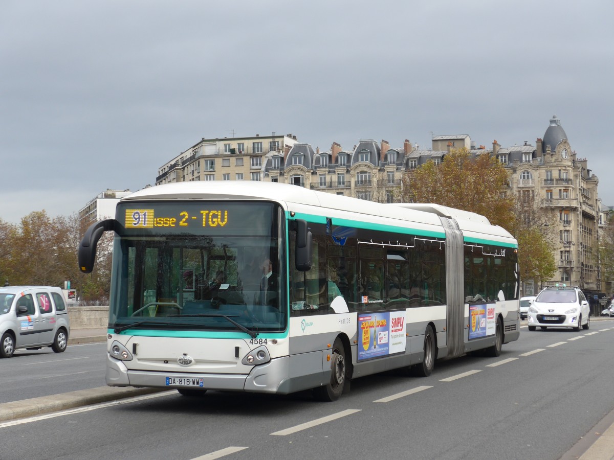 (166'834) - RATP Paris - Nr. 4584/DA 816 WW - Heuliez am 16. November 2015 in Paris, Gare d'Austerlitz