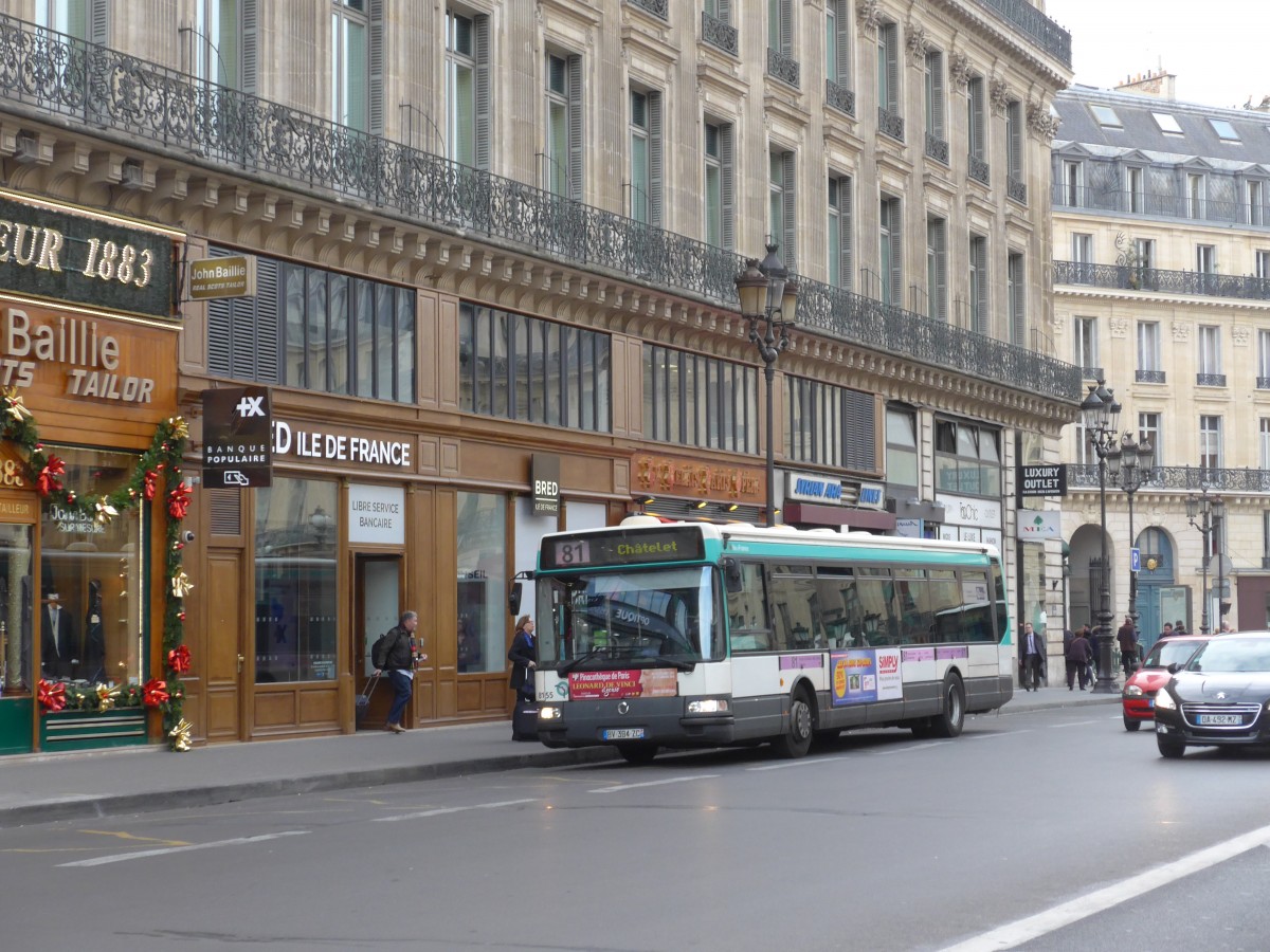 (166'890) - RATP Paris - Nr. 8155/BV 394 ZC - Irisbus am 16. November 2015 in Paris, Opra